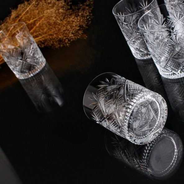 KristalGalerisi 6 lı Viski Bardağı Takımı - Göz Dekor - 3