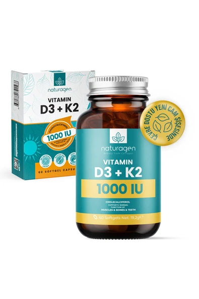 Naturagen Vitamin D3 + K2 1000 IU 60 Kapsül - 1