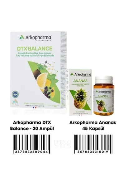 Arkopharma 2 li Detox Paket | DTX Balance 20 Ampül & Ananas 45 Kapsül ürün görseli
