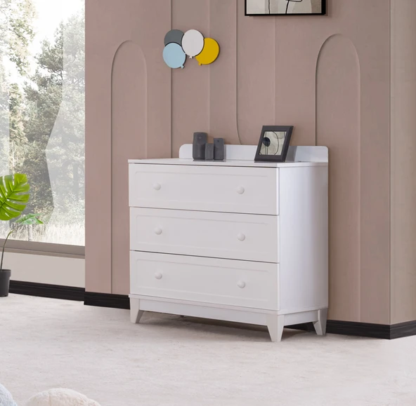 BERLİN MDF BEBEK ODASI TAKIMI - BEYAZ - 5