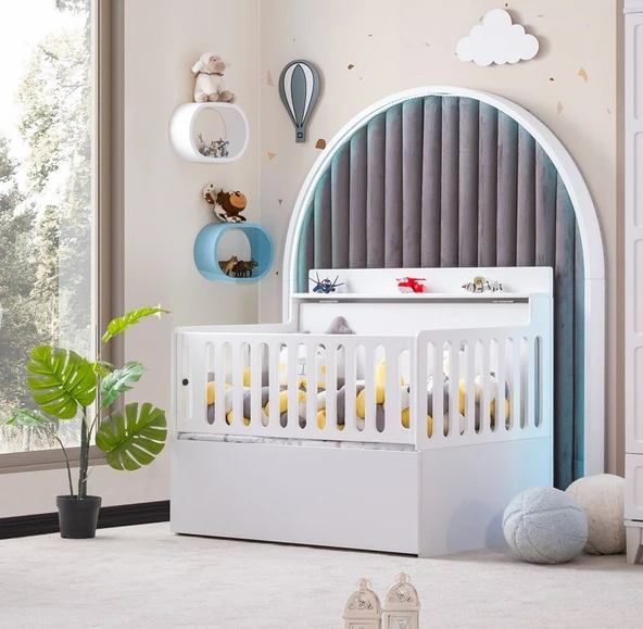 BERLİN MDF BEBEK ODASI TAKIMI - BEYAZ - 4