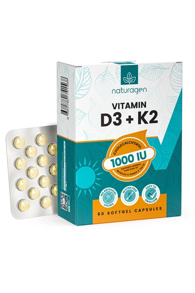 Naturagen Vitamin D3 + K2 1000 IU 60 Kapsül - 3