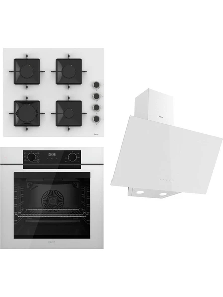 Ferre Steamart-Fryart Serisi Beyaz Set (SS206 + QEP63CB +D078 ) - Emaye Izgara ürün görseli 1