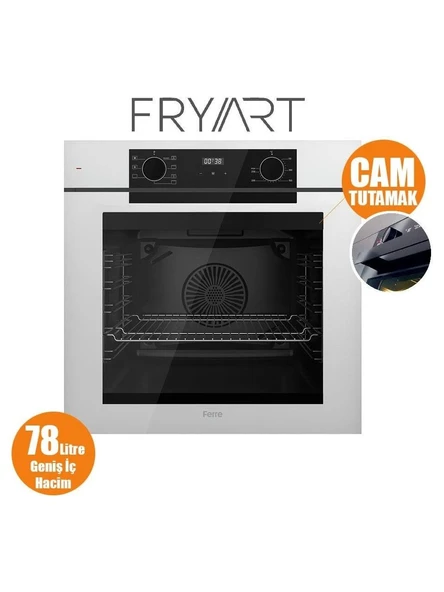Ferre Steamart-Fryart Serisi Beyaz Set (SS206 + QEP63CB +D078 ) - Emaye Izgara - Resim 3