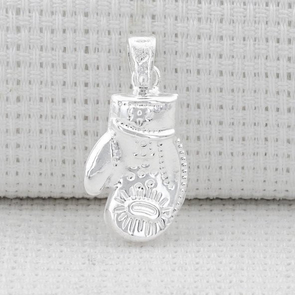 Boks Eldiveni 925 Ayar Gümüş Kolye Ucu Küçük Boy - Resim 2