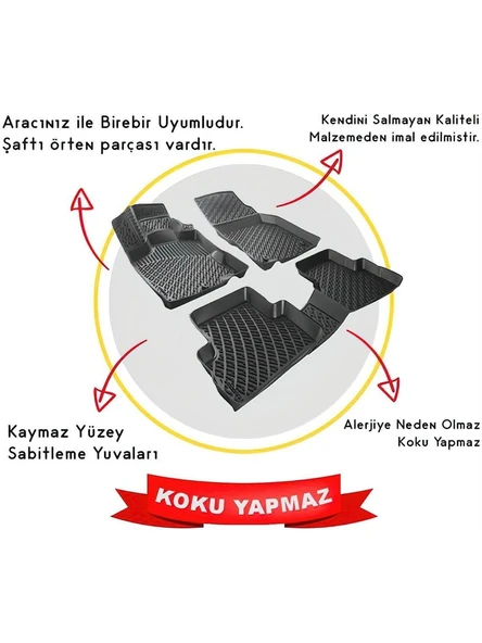 Rizline Fiat Egea Sedan 2015 Sonrası 3D Havuzlu Paspas - Resim 2