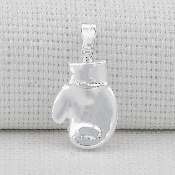 Boks Eldiveni Tasarımlı 925 Ayar Gümüş Kolye Ucu Büyük Boy - Resim 2