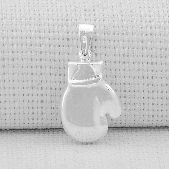 Boks Eldiveni Tasarımlı 925 Ayar Gümüş Kolye Ucu Büyük Boy - Resim 3