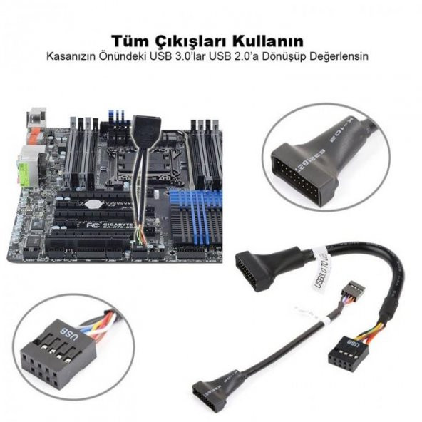 PrimeX PX-4584 Anakart USB 2.0 Girişi USB 3.0 Porta Çevirici kablo - 7