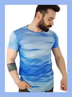 Erkek Ocean Desen T-Shirt