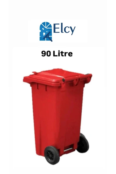 ELCY Tıbbi Atık Plastik Çöp Konteyneri Kırmızı 90LT Plastik Konteyner Isıya Karşı Dayanıklı A Kalite