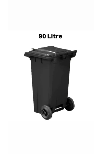 ELCY Tıbbi Atık Plastik Çöp Konteyneri Siyah 90LT Plastik Konteyner Isıya Karşı Dayanıklı A Kalite - 2