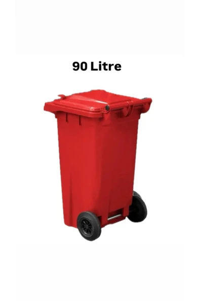 ELCY Tıbbi Atık Plastik Çöp Konteyneri Kırmızı 90LT Plastik Konteyner Isıya Karşı Dayanıklı A Kalite - 2
