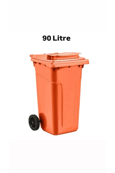 ELCY Tıbbi Atık Plastik Çöp Konteyneri 90LT Turuncu Plastik Konteyner Isıya Karşı Dayanıklı A Kalite - 2