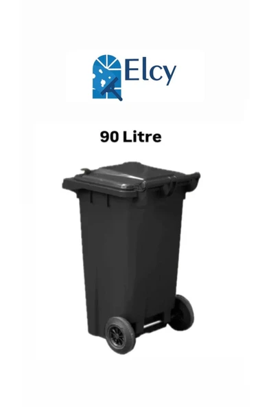 ELCY Tıbbi Atık Plastik Çöp Konteyneri Siyah 90LT Plastik Konteyner Isıya Karşı Dayanıklı A Kalite