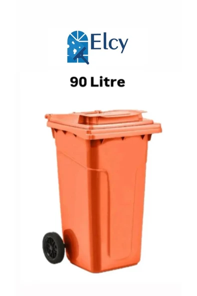 ELCY Tıbbi Atık Plastik Çöp Konteyneri 90LT Turuncu Plastik Konteyner Isıya Karşı Dayanıklı A Kalite