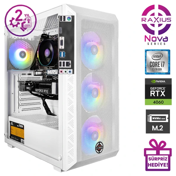 RaXius Nova G2 i7 4060-137A013 i7-13700 32GB 1TBSSD RTX4060 W11P Gaming Masaüstü Bilgisayar - 2