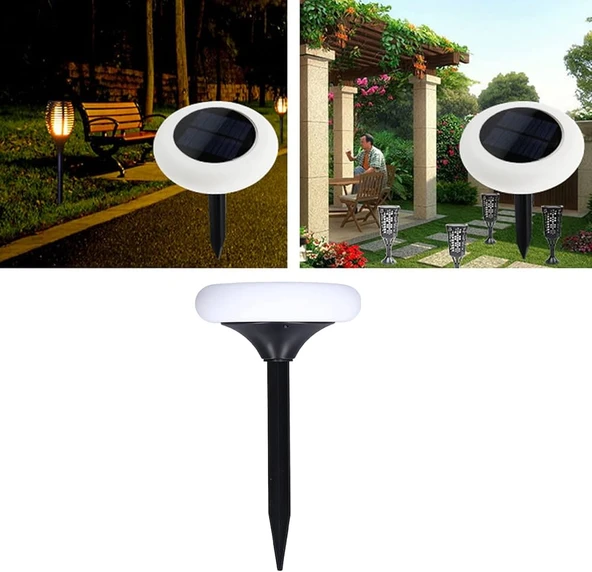 1 Adet Güneş Enerjili, Çok Kaliteli, 5 Watt Beyaz Işık Solar Led Çim, Çiçek, Bahçe, Ağaç Armatürü