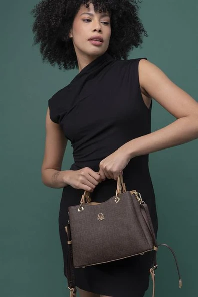 BENETTON KAHVE CAMEL  KADIN EL ÇANTASI 1315-2Y4 - Resim 3