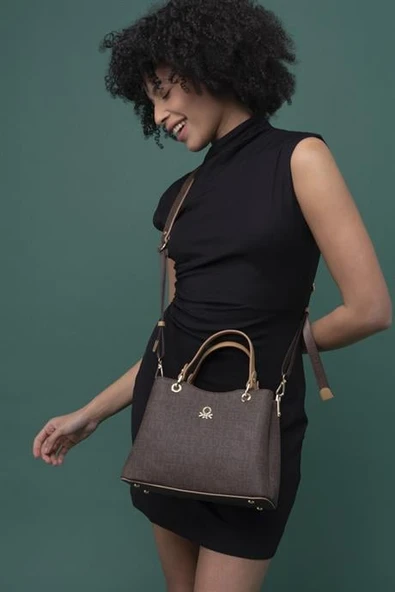 BENETTON KAHVE CAMEL  KADIN EL ÇANTASI 1315-2Y4 ürün görseli