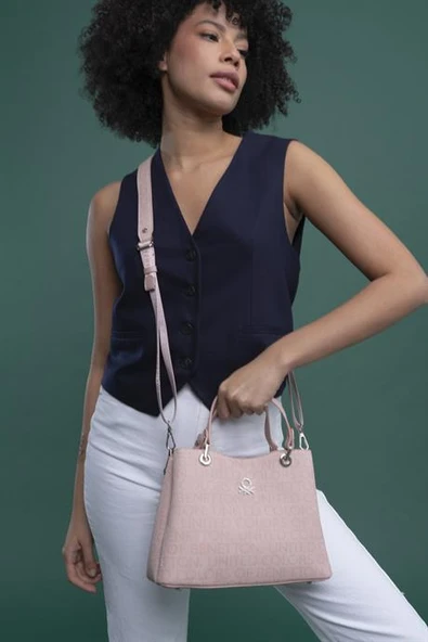 BENETTON PUDRA KADIN EL ÇANTASI 1315-2Y4 - Resim 3