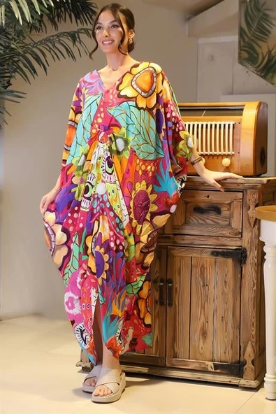 YARASA KOL MOR RENKLİ KADIN ELBİSE  015-2Y4 ürün görseli