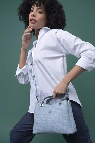 BENETTON MAVİ KADIN EL ÇANTASI 1315-2Y4 - Resim 3