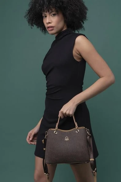 BENETTON KAHVE CAMEL  KADIN EL ÇANTASI 1315-2Y4 - Resim 2