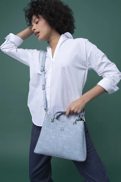 BENETTON MAVİ KADIN EL ÇANTASI 1315-2Y4 - Resim 2
