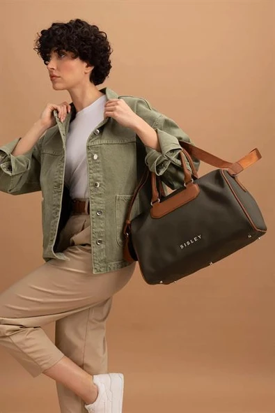 UZUN SAPLI YEŞİL KADIN SEYAHAT ÇANTASI  025-2Y4 - Resim 4