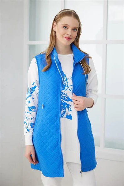 GÜMÜŞ VARAK BASKILI İNDİGO KADIN  SWEATSHIRT MB21.268-2Y4 - 5