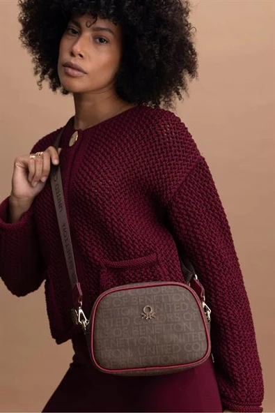 BENETTON KAHVE BORDO KADIN ÇAPRAZ ÇANTA 1386-2K5