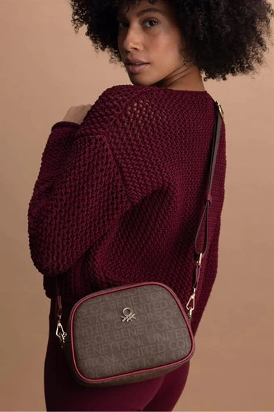 BENETTON KAHVE BORDO KADIN ÇAPRAZ ÇANTA 1386-2K5 - 2