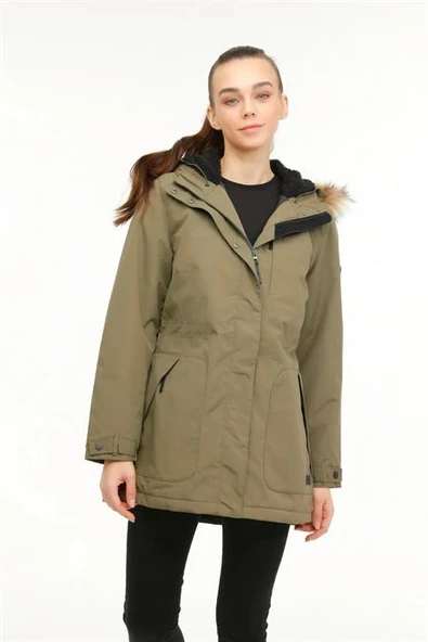 LUMBERJACK KAPÜŞONLU HAKİ KADIN MONT  WL-JANE-2K4 - 1