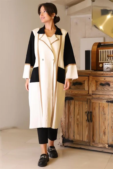 GÖMLEK YAKA CEP DETAYLI TAŞ KADIN HİRKA  5230-2K5 - Resim 4