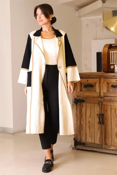 GÖMLEK YAKA CEP DETAYLI TAŞ KADIN HİRKA  5230-2K5 - Resim 2