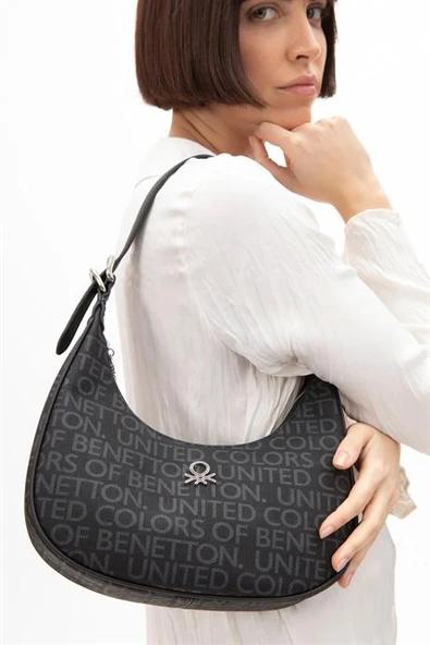 BENETTON SİYAH KADIN KOL ÇANTASI 1581-2Y5 - Resim 2