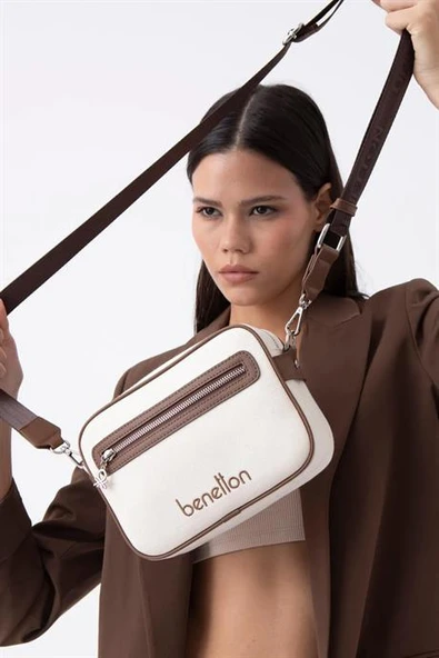 BENETTON BEJ KAHVE  KADIN ÇAPRAZ ÇANTA 1540-2Y5 - Resim 2