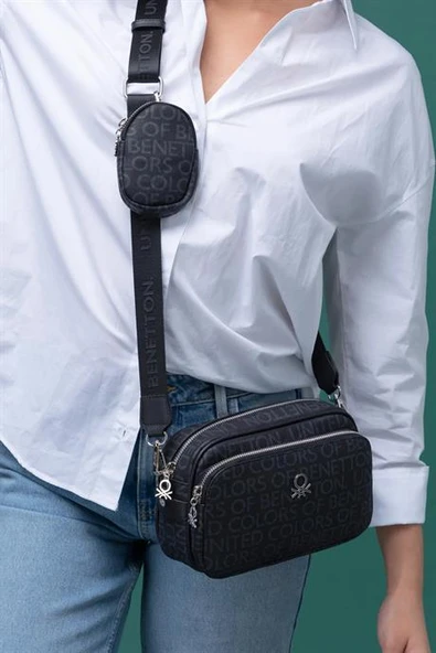 BENETTON SİYAH KADIN ÇAPRAZ ÇANTA 1292-2Y5 - 2