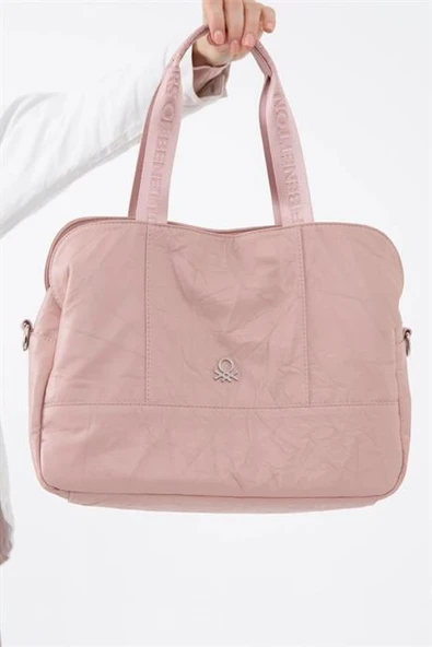 BENETTON PEMBE KADIN KOL ÇANTASI 1474-2Y5 - Resim 3