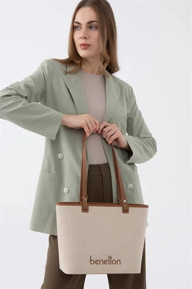 BENETTON CAMEL KADIN KOL ÇANTASI 1542-2Y5 - Resim 2