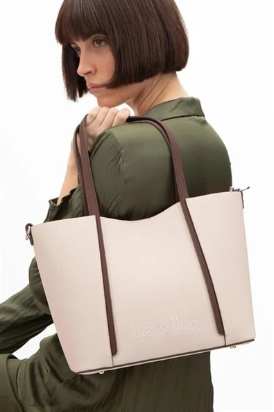 BENETTON BEJ KAHVE KADIN KOL ÇANTASI 1586-2Y5 ürün görseli