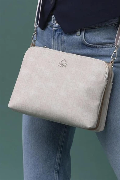 BENETTON BEJ KADIN ÇAPRAZ ÇANTA 1275-2Y5 - Resim 2