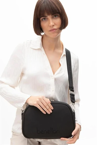 BENETTON SİYAH KADIN KOL ÇANTASI 1590-2Y5 - Resim 2