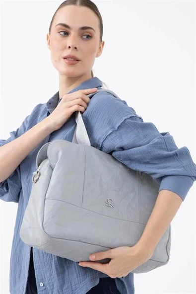 BENETTON GRİ KADIN KOL ÇANTASI 1474-2Y5 - Resim 4