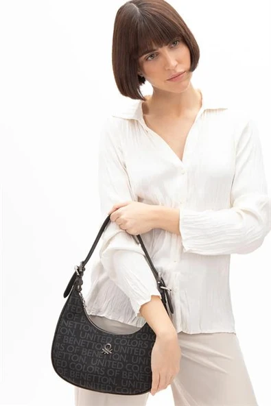 BENETTON SİYAH KADIN KOL ÇANTASI 1581-2Y5 ürün görseli