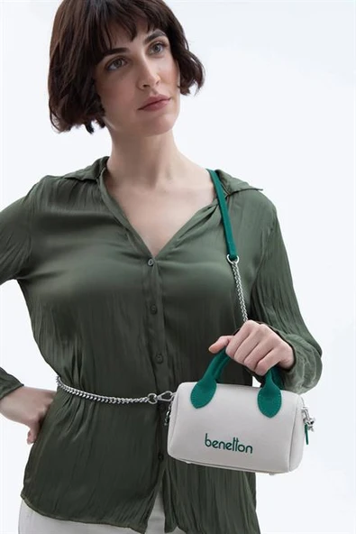 BENETTON BEJ ZÜMRÜT KADIN ÇAPRAZ ÇANTA  1593-2Y5 ürün görseli