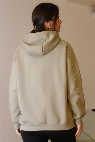 UZUN KOLLU KAPÜŞONLU ÇAĞLA KADIN SWEATSHİRT 5635-2K5 - 5