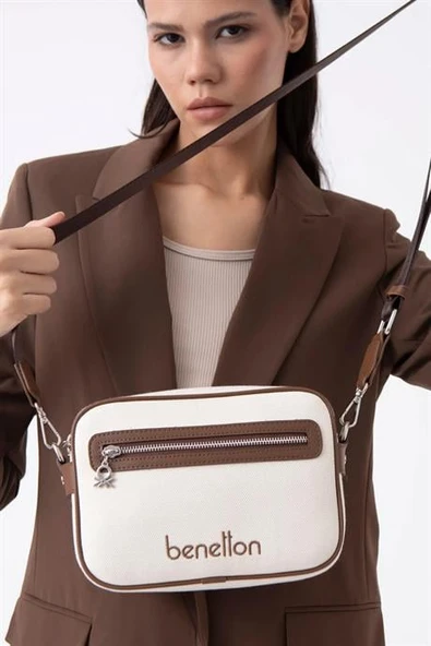 BENETTON BEJ KAHVE  KADIN ÇAPRAZ ÇANTA 1540-2Y5 ürün görseli