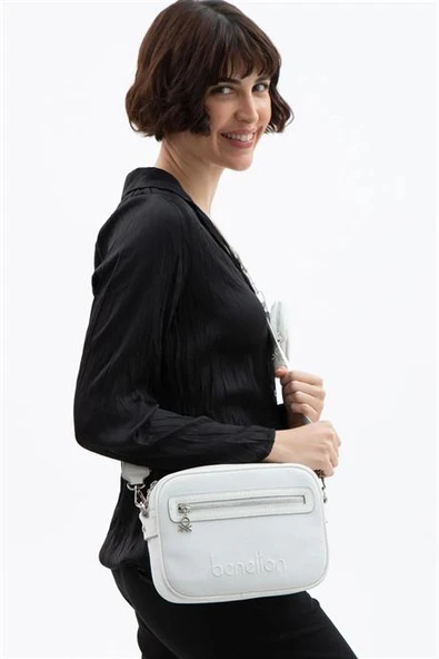 1603-2Y5 BENETTON ÇANTABEYAZ A.GRİ - Resim 2